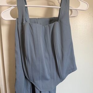 Fashion Nova Light Blue Zippered Dress